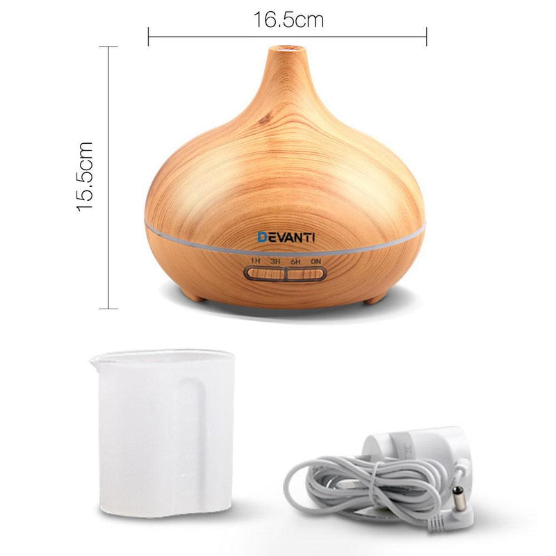 300ml 4 in 1 Aroma Diffuser - Light Wood - Rivercity House & Home Co. (ABN 18 642 972 209) - Affordable Modern Furniture Australia