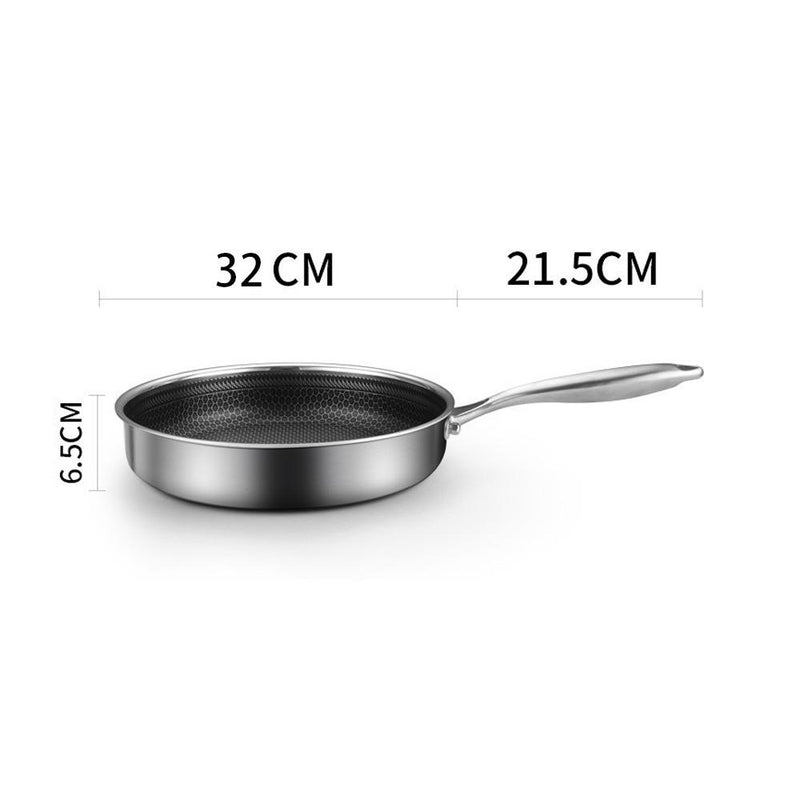 304 Stainless Steel Frying Pan Non-Stick Cooking Frypan Cookware 32cm Honeycomb SingleSided - Home & Garden > Kitchenware - Rivercity House & Home Co. (ABN 18 642 972 209) - Affordable Modern Furniture Australia