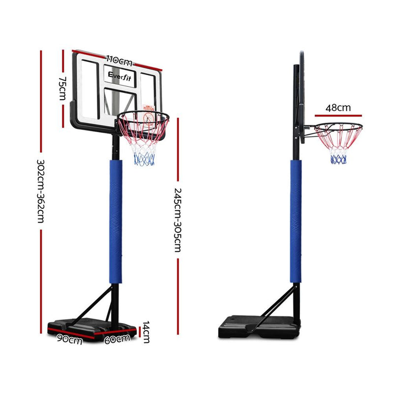 3.05M Basketball Hoop Stand System Ring Portable Net Height Adjustable Blue - Rivercity House & Home Co. (ABN 18 642 972 209) - Affordable Modern Furniture Australia