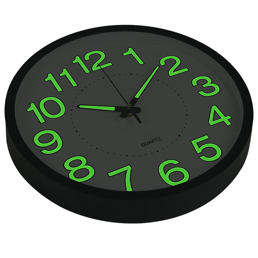 305mm Luminous Wall Clock Glow In The Dark Silent Quartz Indoor Home Modern Clock - Home & Garden > Decor - Rivercity House & Home Co. (ABN 18 642 972 209) - Affordable Modern Furniture Australia