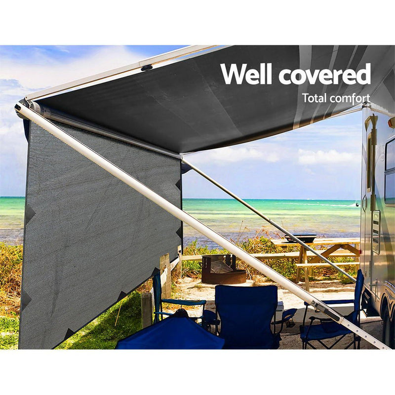 3.4M Caravan Privacy Screens 1.95m Roll Out Awning End Wall Side Sun Shade - Outdoor > Camping - Rivercity House & Home Co. (ABN 18 642 972 209) - Affordable Modern Furniture Australia