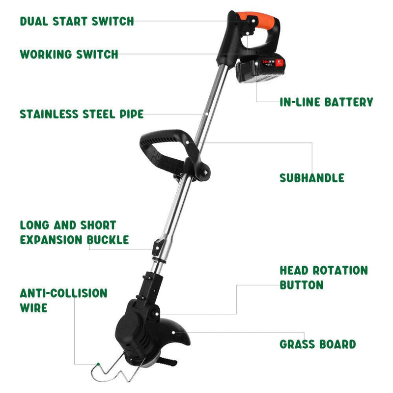 3in1 Cordless Grass Trimmer Grass Lawn Brush Cutter Whipper Snipper with 1 Battery - Home & Garden > Garden Tools - Rivercity House & Home Co. (ABN 18 642 972 209) - Affordable Modern Furniture Australia