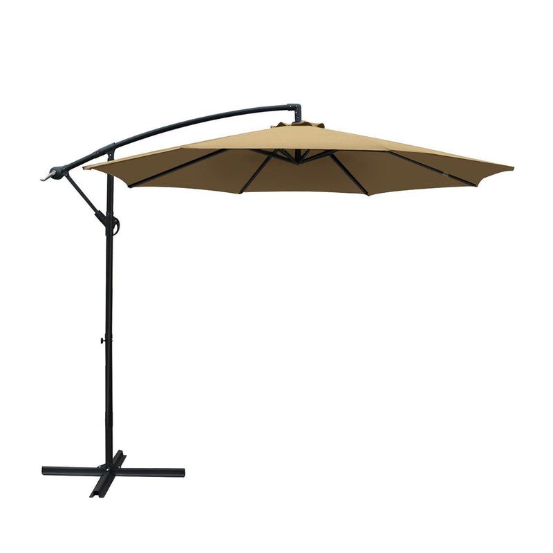 3M Cantilevered Outdoor Umbrella - Beige - Rivercity House & Home Co. (ABN 18 642 972 209) - Affordable Modern Furniture Australia