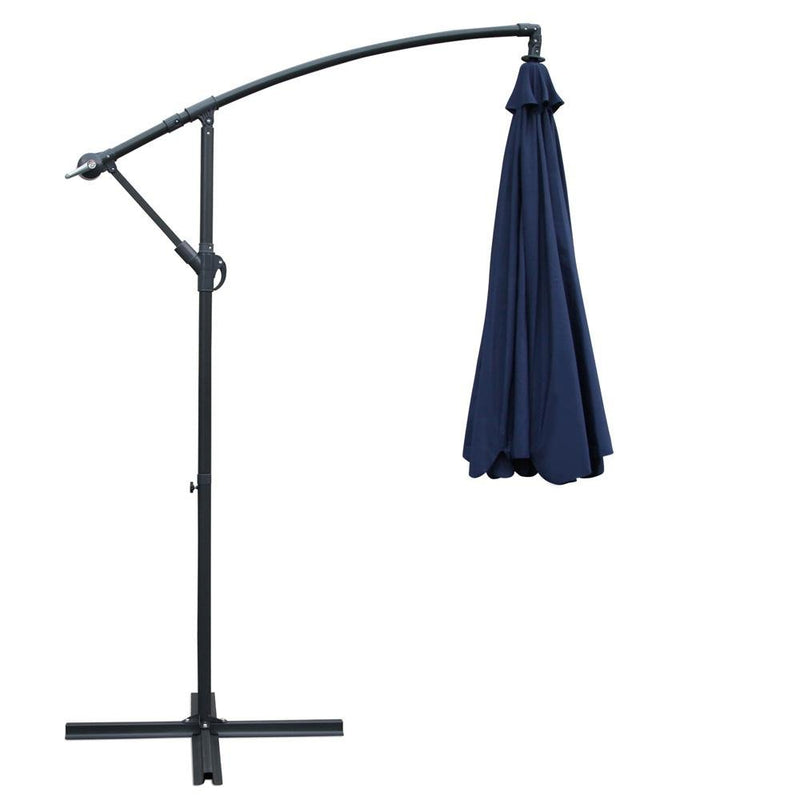 3M Cantilevered Outdoor Umbrella - Navy - Rivercity House & Home Co. (ABN 18 642 972 209) - Affordable Modern Furniture Australia