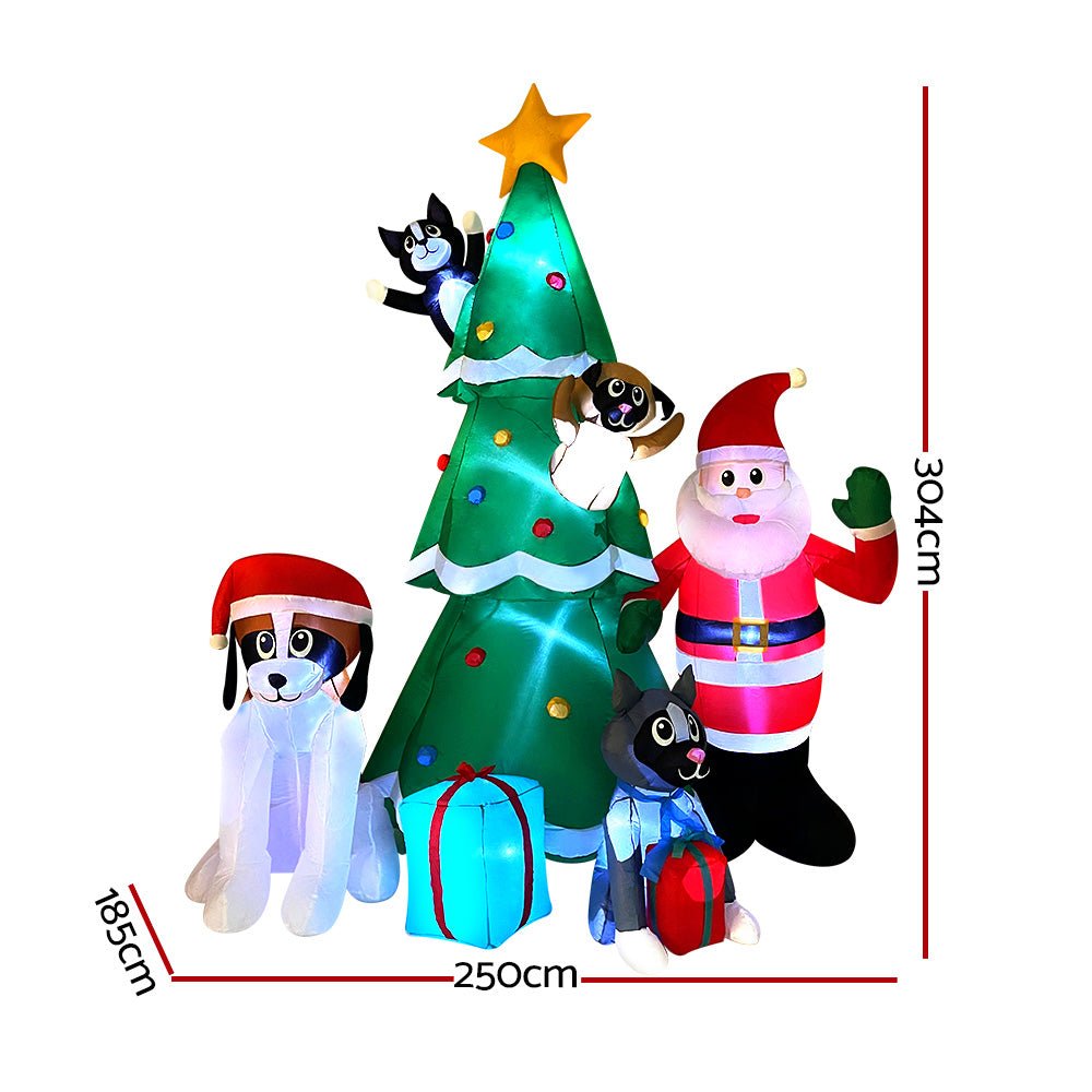 3M Inflatable Christmas Tree Santa Lights Outdoor Decorations - Rivercity House & Home Co. (ABN 18 642 972 209) - Affordable Modern Furniture Australia