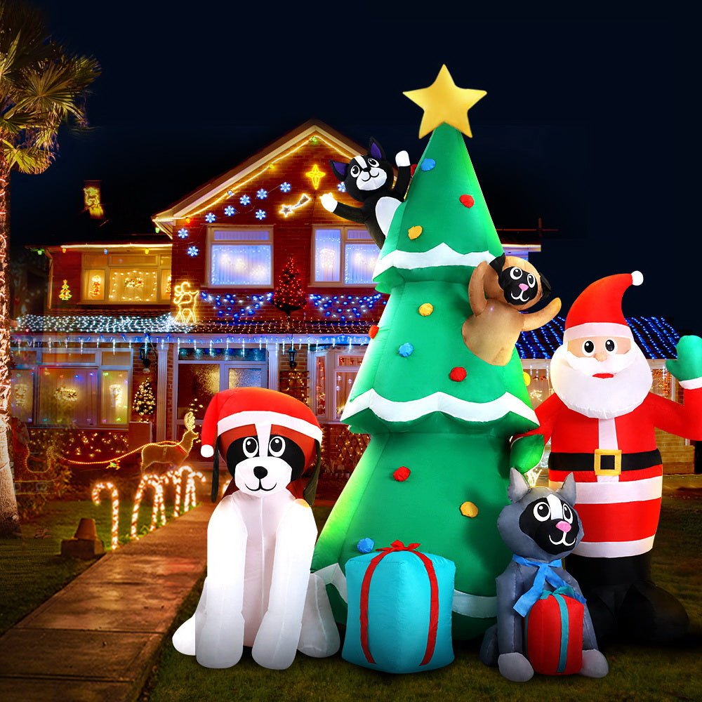 3M Inflatable Christmas Tree Santa Lights Outdoor Decorations - Rivercity House & Home Co. (ABN 18 642 972 209) - Affordable Modern Furniture Australia