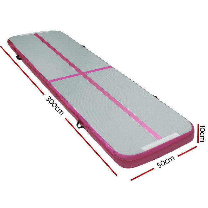 3m x 1m Air Track Mat Gymnastic Tumbling Pink and Grey - Rivercity House & Home Co. (ABN 18 642 972 209) - Affordable Modern Furniture Australia