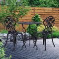 3PC Outdoor Setting Cast Aluminium Bistro Table Chair Patio Black