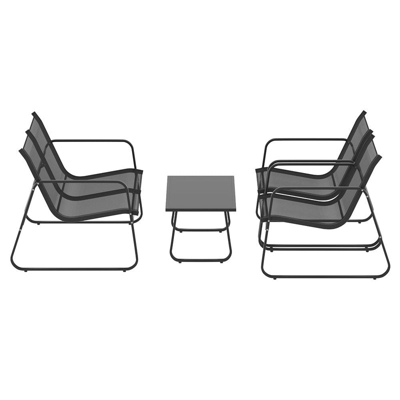 4 Piece Outdoor Patio Setting Black - Furniture > Outdoor - Rivercity House & Home Co. (ABN 18 642 972 209) - Affordable Modern Furniture Australia