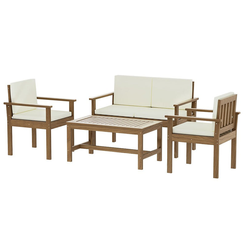 4 Seater Acacia Wood Lounge Setting - Furniture > Outdoor - Rivercity House & Home Co. (ABN 18 642 972 209)