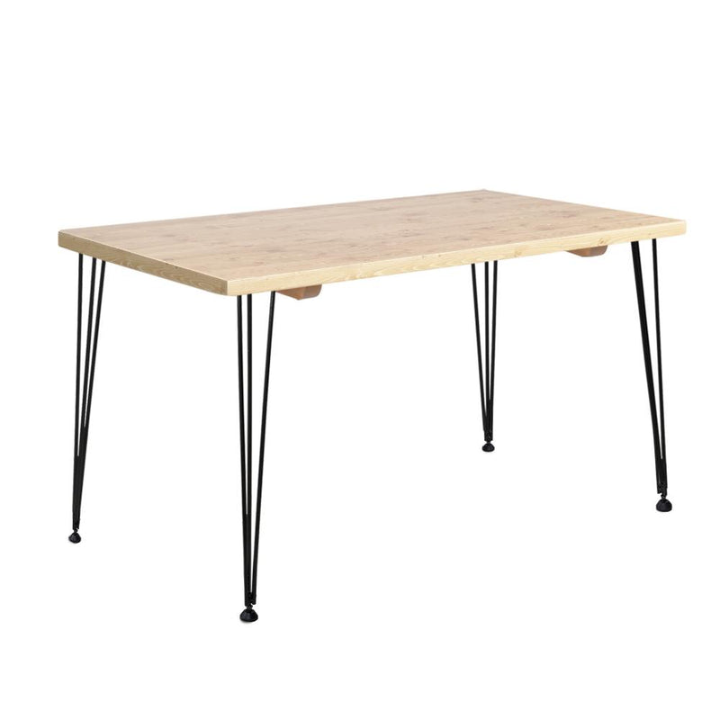 4 Seater Industrial Dining Table - Pine Wood with Black Legs - Rivercity House & Home Co. (ABN 18 642 972 209) - Affordable Modern Furniture Australia