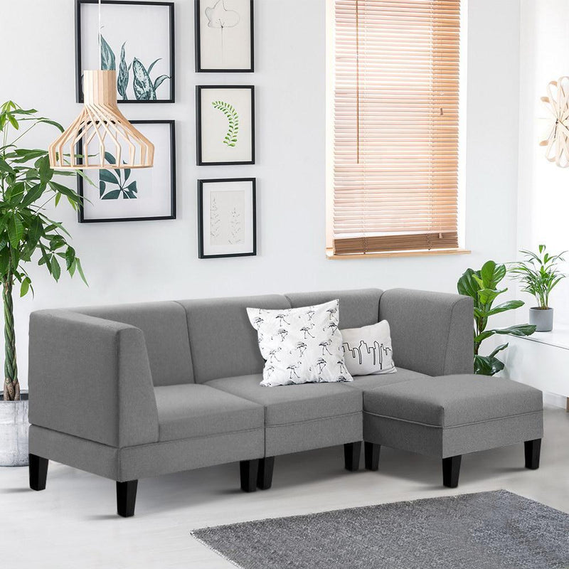 4 Seater Sofa Set Bed Modular Lounge Chair Chaise Suite Fabric - Furniture > Sofas - Rivercity House And Home Co.