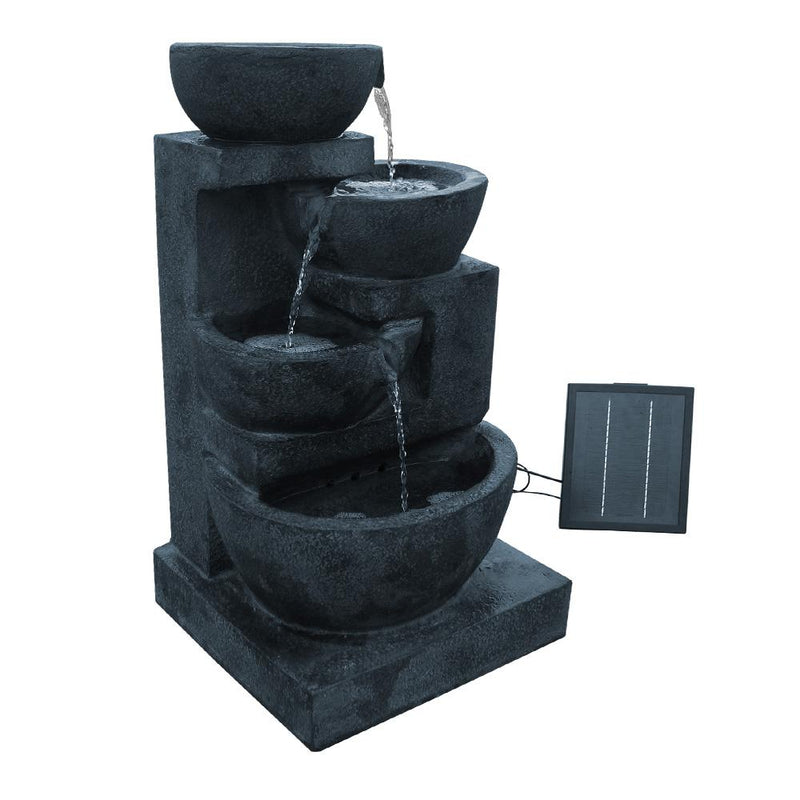 4 Tier Solar Powered Water Fountain with Light - Blue - Rivercity House & Home Co. (ABN 18 642 972 209) - Affordable Modern Furniture Australia