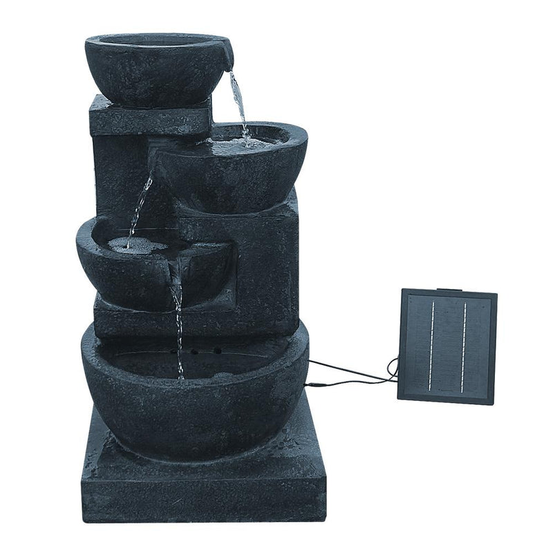 4 Tier Solar Powered Water Fountain with Light - Blue - Home & Garden > Fountains - Rivercity House And Home Co.