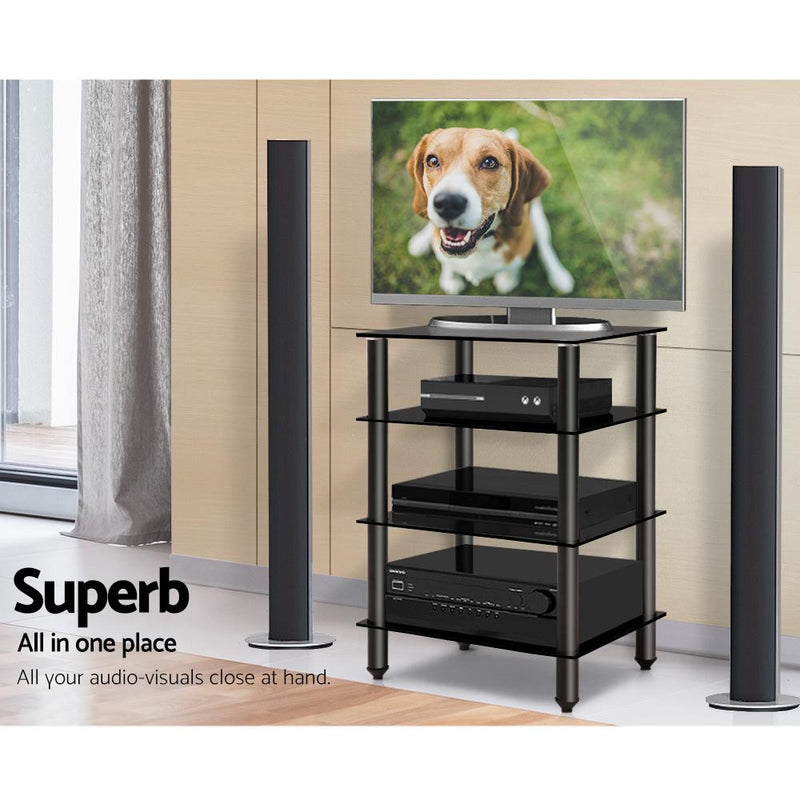 4 Tier TV Media Stand - Rivercity House & Home Co. (ABN 18 642 972 209) - Affordable Modern Furniture Australia