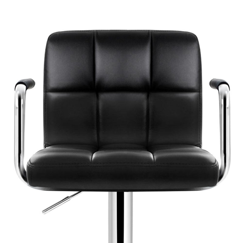 4 x Black PU Leather Bar Stools - Rivercity House & Home Co. (ABN 18 642 972 209) - Affordable Modern Furniture Australia