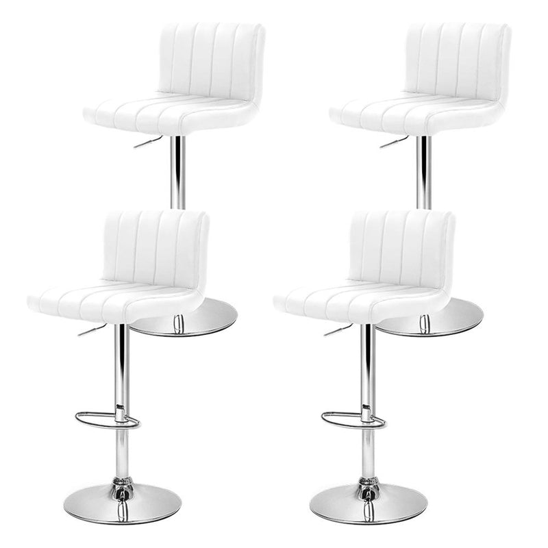 4 x Lana PU Leather Bar Stools White - Furniture - Rivercity House & Home Co. (ABN 18 642 972 209) - Affordable Modern Furniture Australia