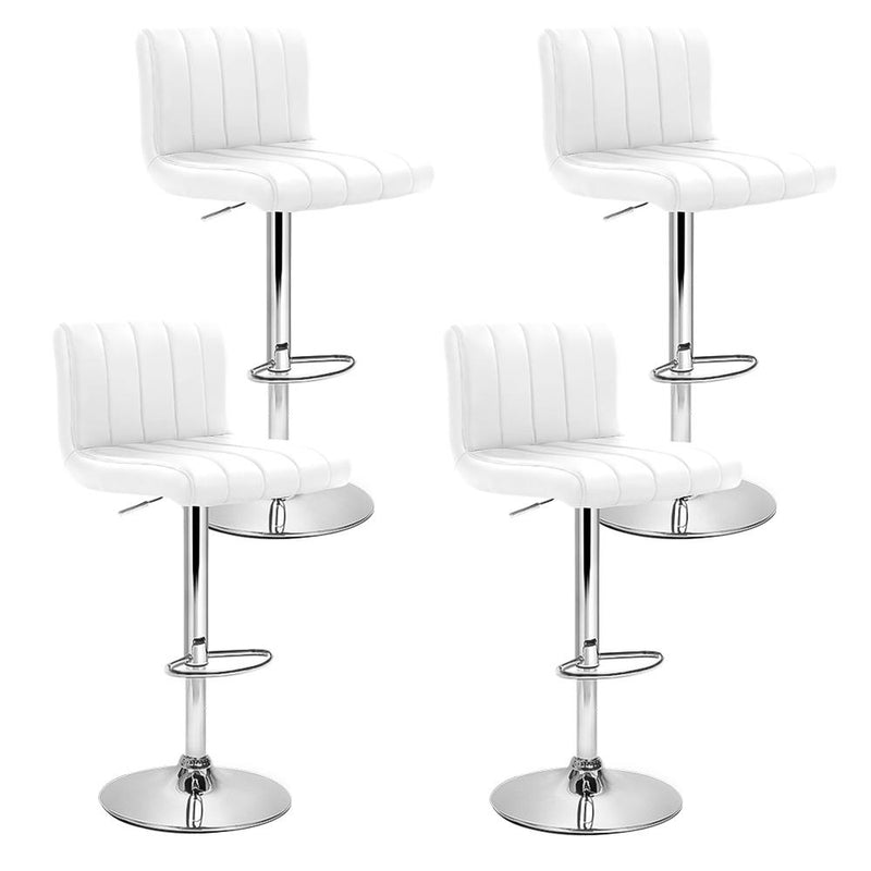 4 x Lana PU Leather Bar Stools White - Furniture - Rivercity House & Home Co. (ABN 18 642 972 209) - Affordable Modern Furniture Australia