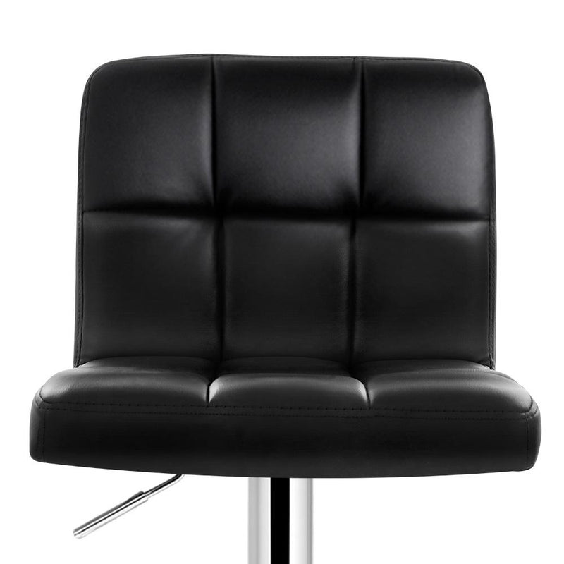 4 x Noel PU Leather Bar Stools Black - Rivercity House & Home Co. (ABN 18 642 972 209) - Affordable Modern Furniture Australia