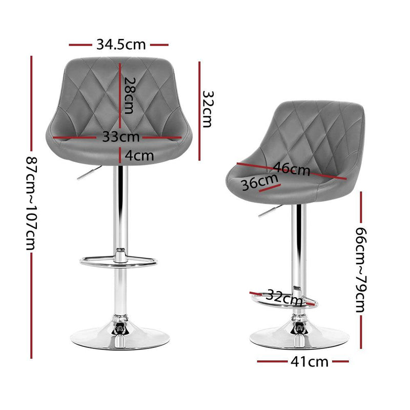 4 x Swivel Bar Stools Grey - Furniture - Rivercity House And Home Co.