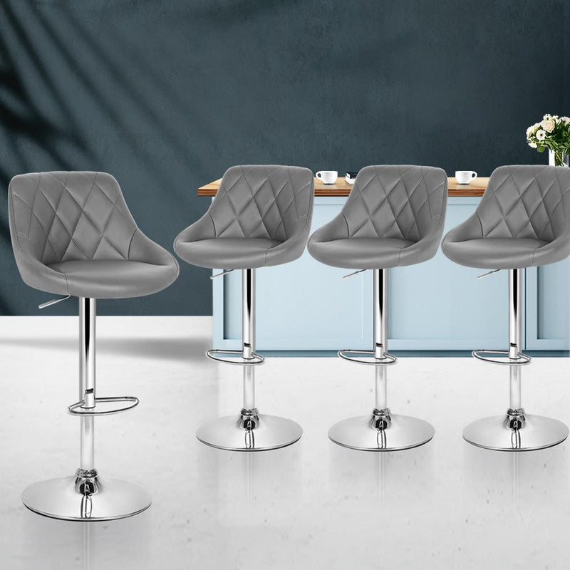 4 x Swivel Bar Stools Grey - Furniture - Rivercity House And Home Co.
