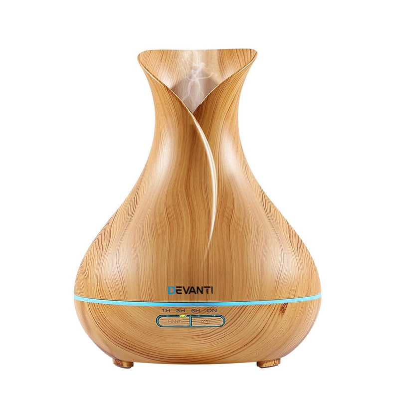 400ml 4 in 1 Aroma Diffuser remote control - Light Wood - Rivercity House & Home Co. (ABN 18 642 972 209) - Affordable Modern Furniture Australia