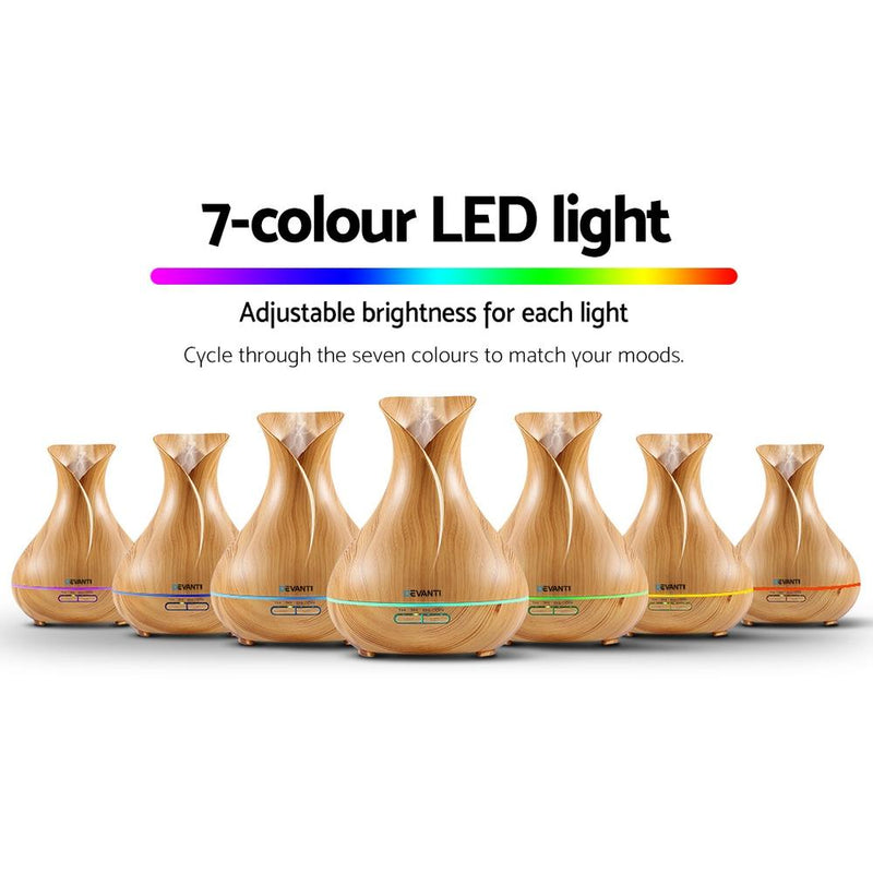 400ml 4 in 1 Aroma Diffuser remote control - Light Wood - Rivercity House & Home Co. (ABN 18 642 972 209) - Affordable Modern Furniture Australia
