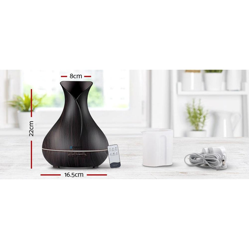 400ml 4 in 1 Aroma Diffuser with remote control- Dark Wood - Appliances > Aroma Diffusers & Humidifiers - Rivercity House And Home Co.