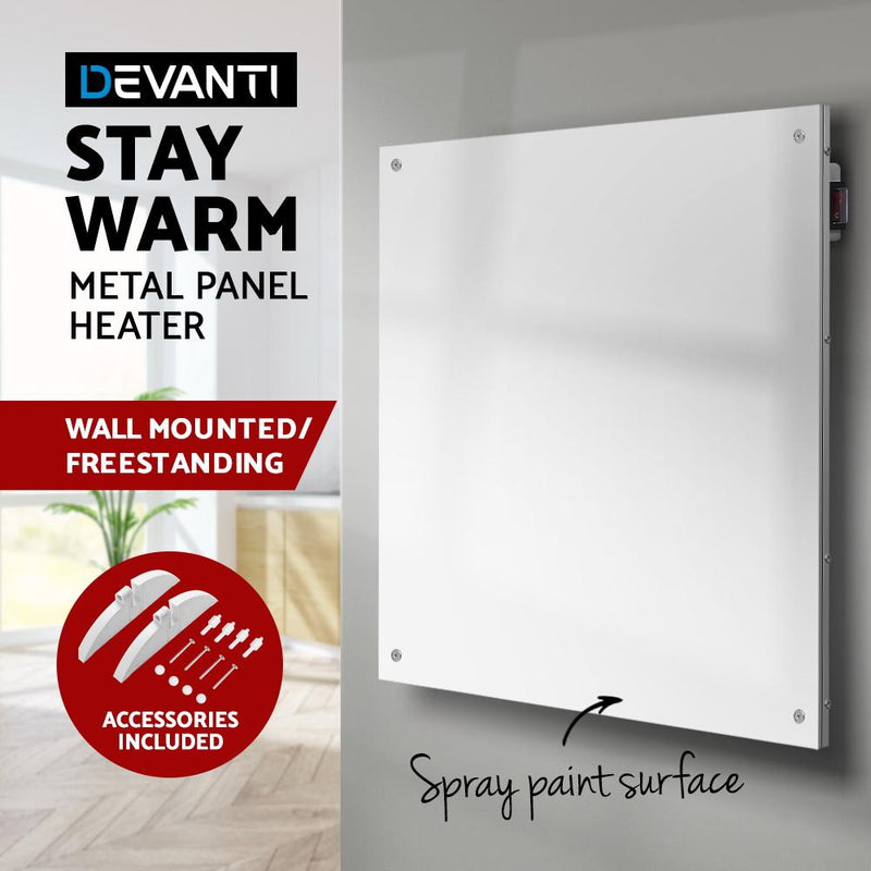 450W Slimline Metal Wall Mountable Panel Heater - Rivercity House & Home Co. (ABN 18 642 972 209) - Affordable Modern Furniture Australia