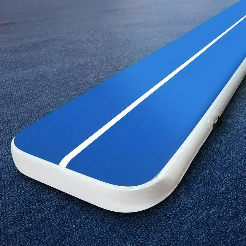 4m x 1m Inflatable Air Track Mat 20cm Thick Gymnastic Tumbling Blue And White - Rivercity House & Home Co. (ABN 18 642 972 209) - Affordable Modern Furniture Australia