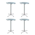 4pcs Outdoor Bar Table Furniture Adjustable Aluminium Cafe Table Round