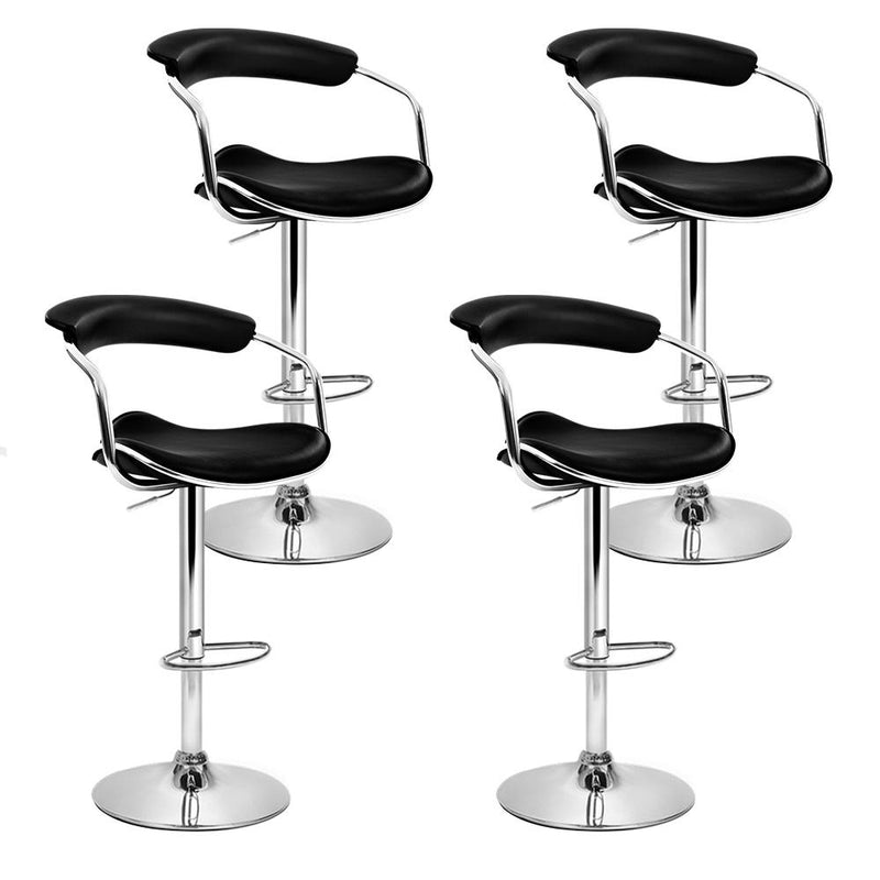 4x Leather Bar Stools ADE Kitchen Chairs Swivel Bar Stool Black Gas Lift - Furniture - Rivercity House & Home Co. (ABN 18 642 972 209) - Affordable Modern Furniture Australia