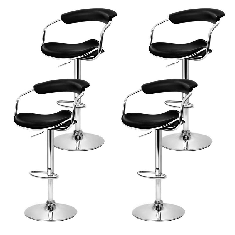 4x Leather Bar Stools ADE Kitchen Chairs Swivel Bar Stool Black Gas Lift - Furniture - Rivercity House & Home Co. (ABN 18 642 972 209) - Affordable Modern Furniture Australia