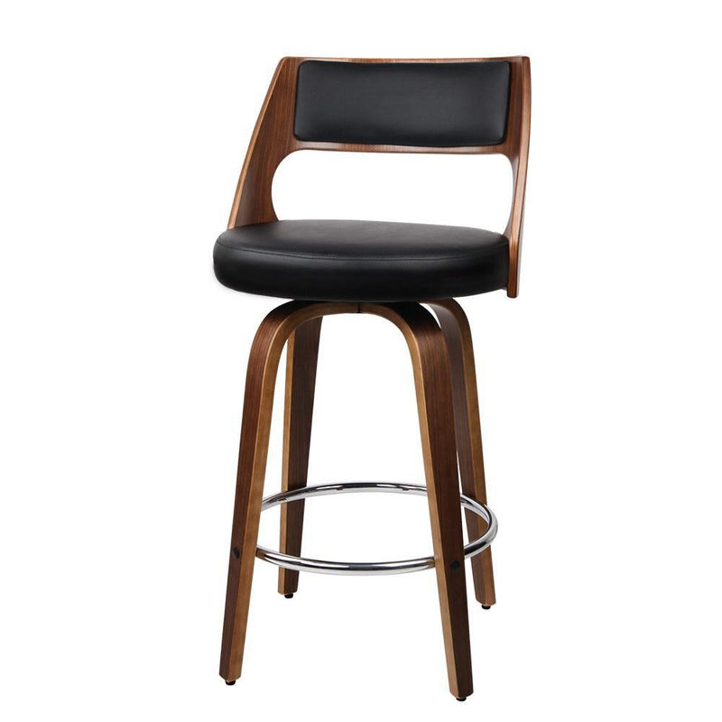 4x Wooden Bar Stools Swivel Bar Stool Kitchen Dining Chair Cafe Black 76cm - Rivercity House & Home Co. (ABN 18 642 972 209) - Affordable Modern Furniture Australia