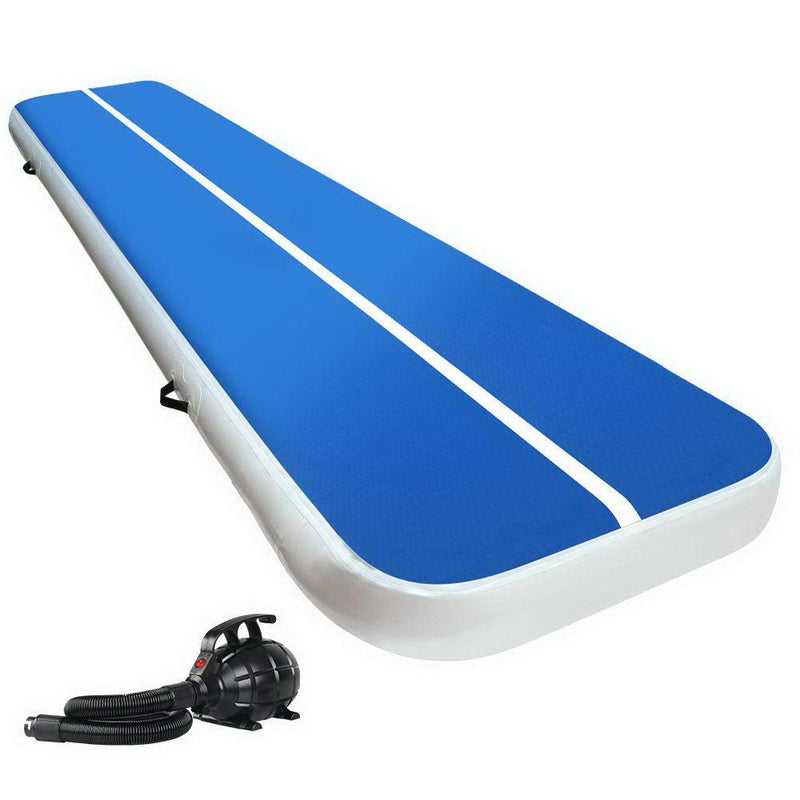 4X1M Inflatable Air Track Mat 20CM Thick with Pump Blue - Rivercity House & Home Co. (ABN 18 642 972 209) - Affordable Modern Furniture Australia