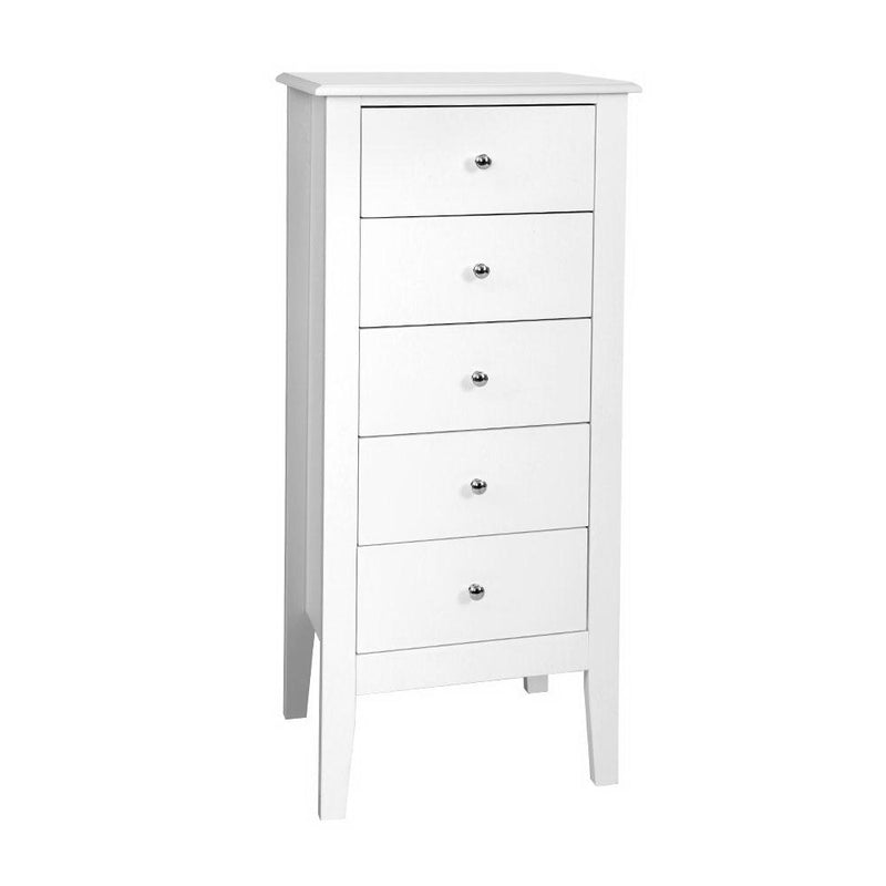 5 Drawer Storage Dresser White - Furniture > Bedroom - Rivercity House & Home Co. (ABN 18 642 972 209) - Affordable Modern Furniture Australia