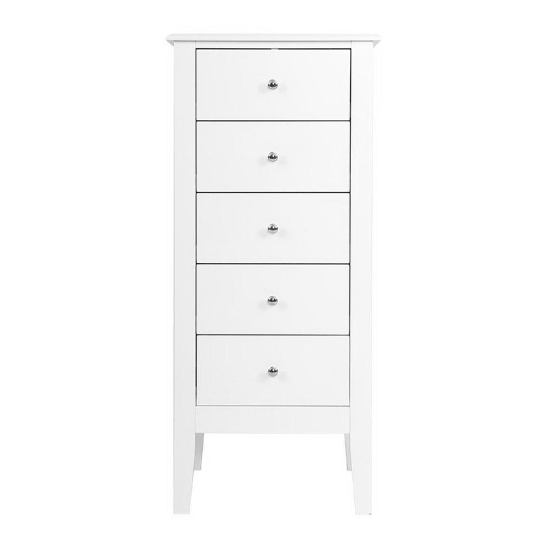 5 Drawer Storage Dresser White - Furniture > Bedroom - Rivercity House & Home Co. (ABN 18 642 972 209) - Affordable Modern Furniture Australia