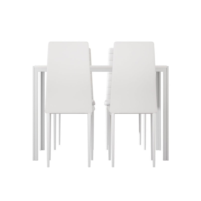 5 Piece Dining Set with Wooden Table Top - White - Furniture > Dining - Rivercity House & Home Co. (ABN 18 642 972 209) - Affordable Modern Furniture Australia