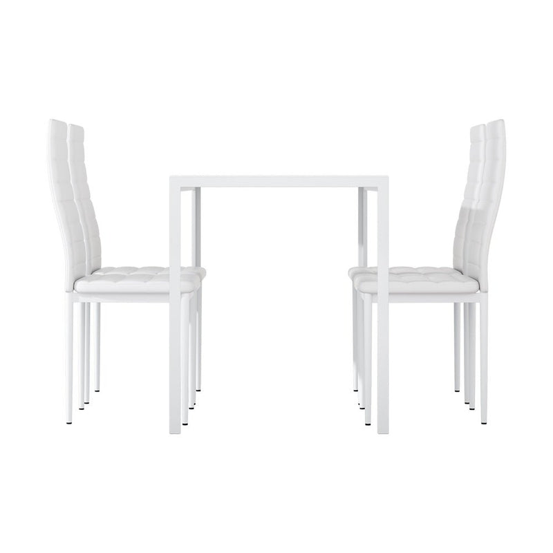 5 Piece Dining Set with Wooden Table Top - White - Furniture > Dining - Rivercity House & Home Co. (ABN 18 642 972 209) - Affordable Modern Furniture Australia