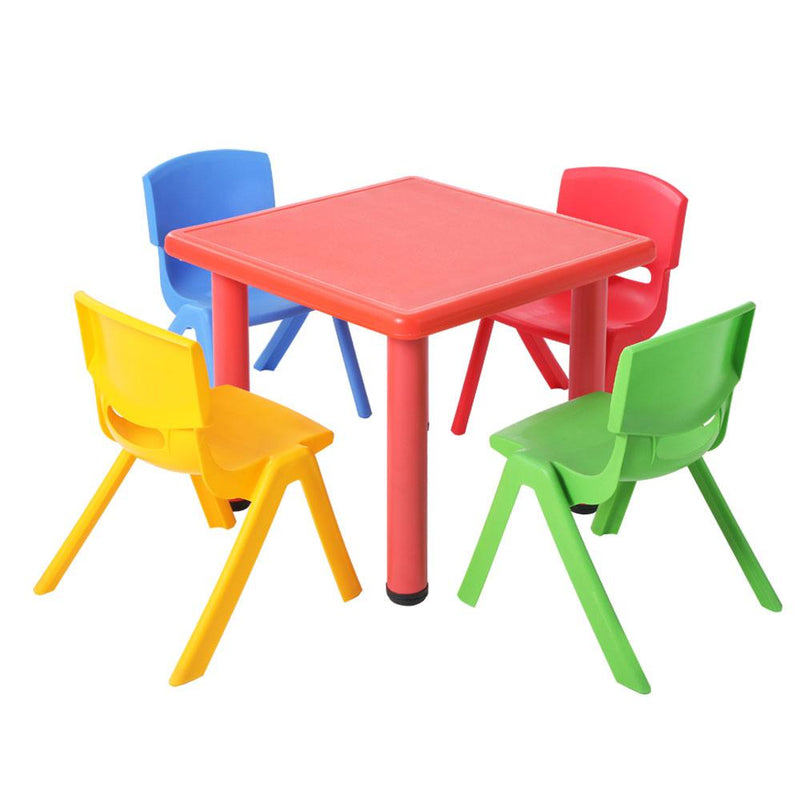 5 Piece Kids Table and Chair Set - Red - Baby & Kids - Rivercity House & Home Co. (ABN 18 642 972 209) - Affordable Modern Furniture Australia