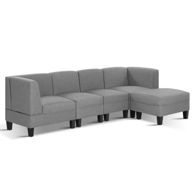 5 Seater Sofa Set Bed Modular Lounge Chair Chaise Fabric - Furniture > Sofas - Rivercity House & Home Co. (ABN 18 642 972 209) - Affordable Modern Furniture Australia