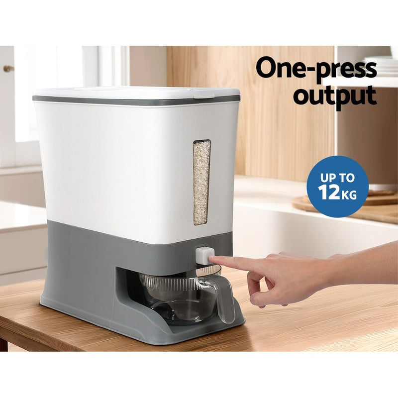 5-Star Chef Rice Cereal Dispenser Grain Container 12KG - Appliances > Kitchen Appliances - Rivercity House & Home Co. (ABN 18 642 972 209) - Affordable Modern Furniture Australia