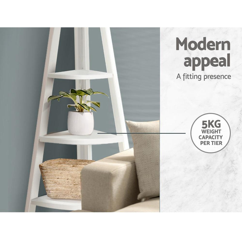 5 Tier Corner Ladder Display Shelf Home Storage Plant Stand Bookshelf - Rivercity House & Home Co. (ABN 18 642 972 209) - Affordable Modern Furniture Australia