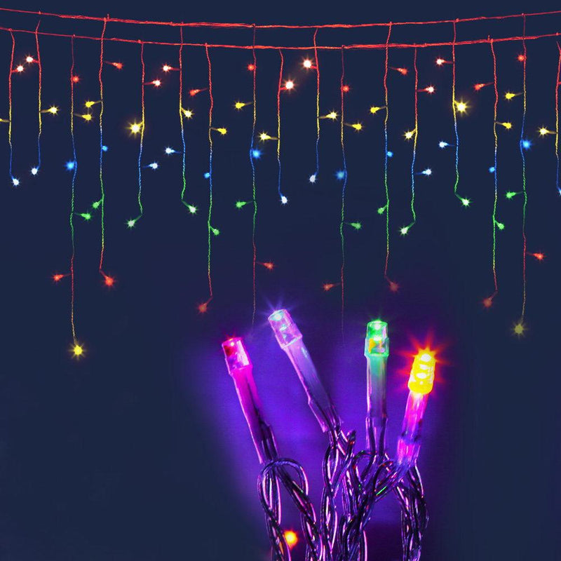 500 LED Christmas Icicle Lights 20M Outdoor Fairy String Party Wedding Multicolour - Occasions > Lights - Rivercity House & Home Co. (ABN 18 642 972 209) - Affordable Modern Furniture Australia