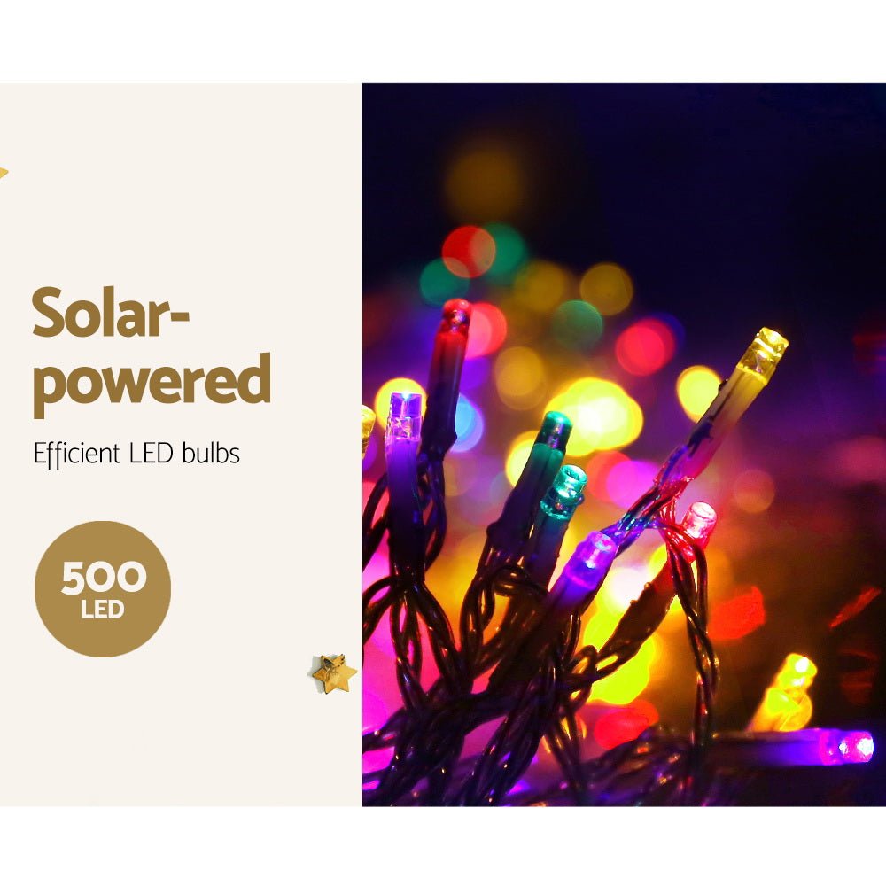 500 LED Solar Powered Christmas Icicle Lights 20M Outdoor Fairy String Party Multicolour - Occasions - Rivercity House & Home Co. (ABN 18 642 972 209) - Affordable Modern Furniture Australia