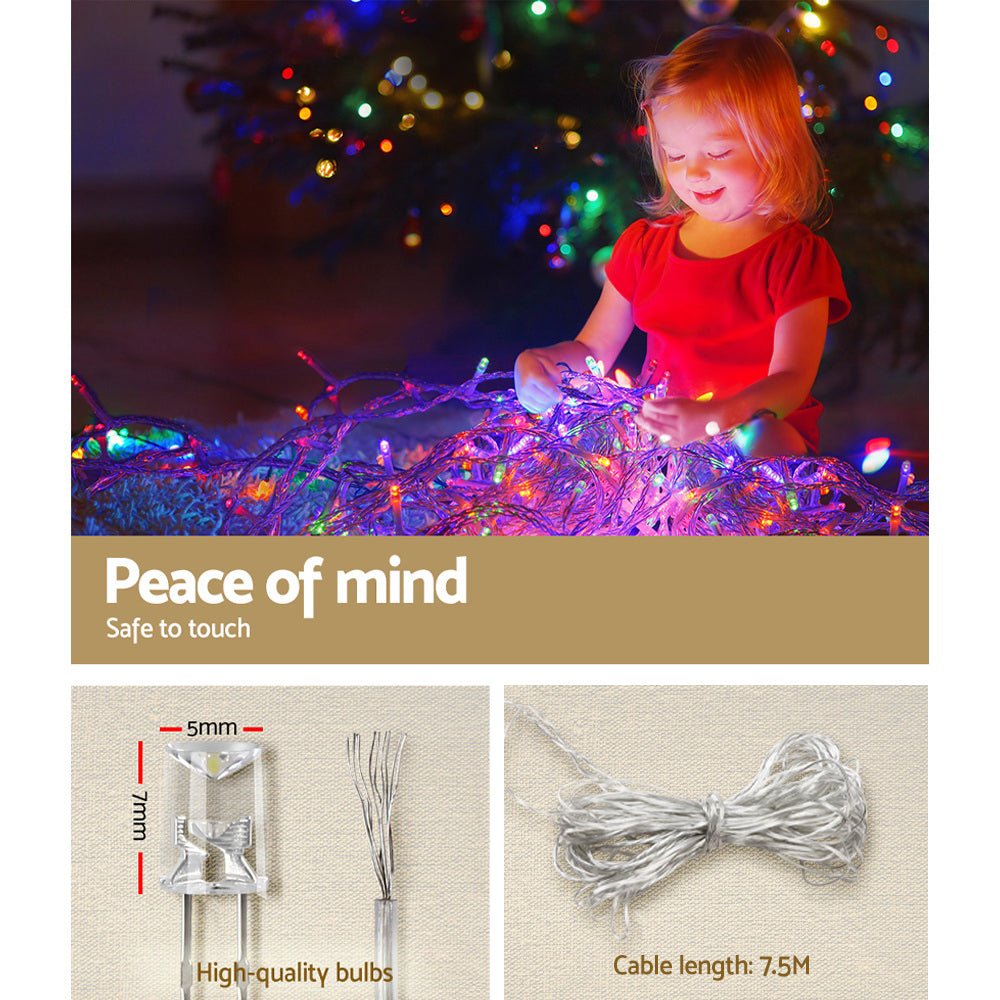 500 LED Solar Powered Christmas Icicle Lights 20M Outdoor Fairy String Party Multicolour - Occasions - Rivercity House & Home Co. (ABN 18 642 972 209) - Affordable Modern Furniture Australia