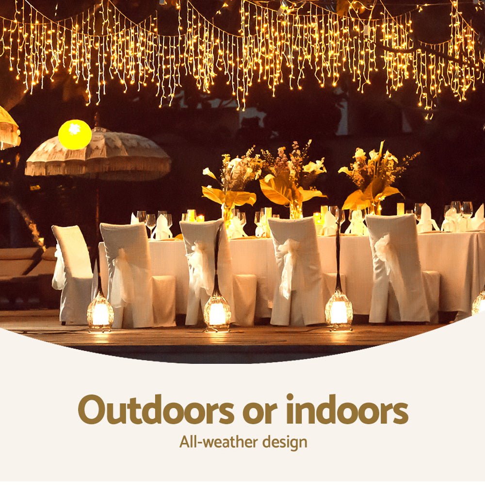 500 LED Solar Powered Christmas Icicle Lights 20M Outdoor Fairy String Party Warm White - Occasions - Rivercity House & Home Co. (ABN 18 642 972 209) - Affordable Modern Furniture Australia
