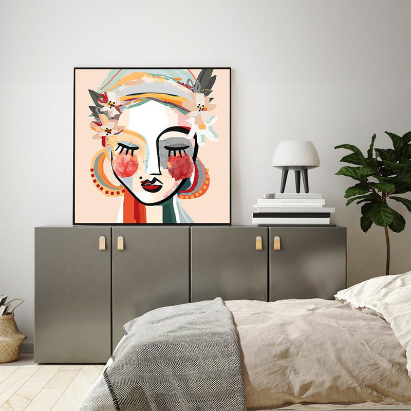 50cmx50cm Sophie Black Frame Canvas Wall Art - Home & Garden > Wall Art - Rivercity House & Home Co. (ABN 18 642 972 209) - Affordable Modern Furniture Australia