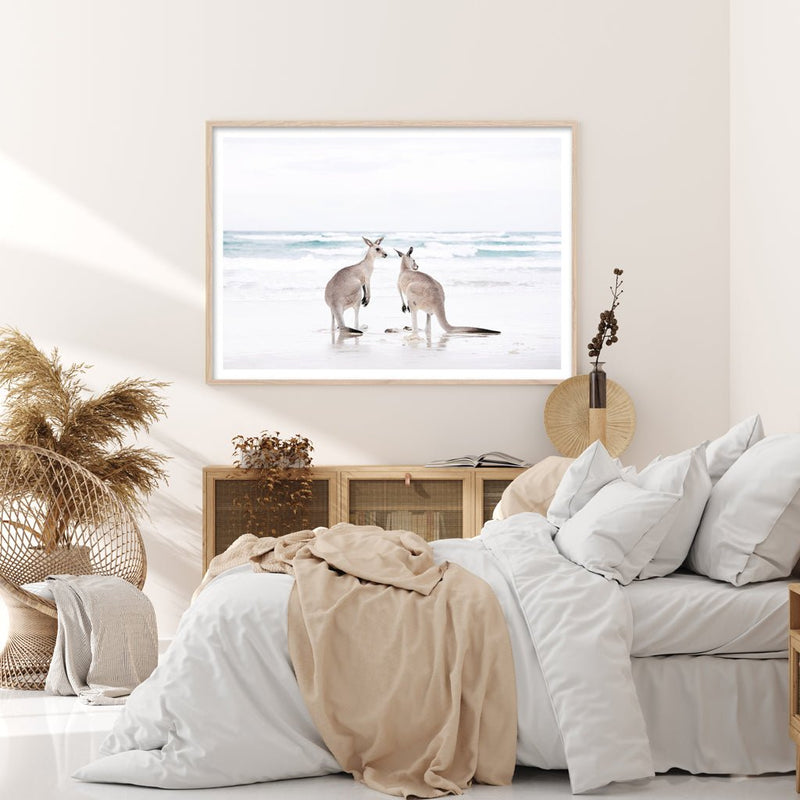 50cmx70cm Kangaroo Wood Frame Canvas Wall Art - Home & Garden > Wall Art - Rivercity House & Home Co. (ABN 18 642 972 209) - Affordable Modern Furniture Australia