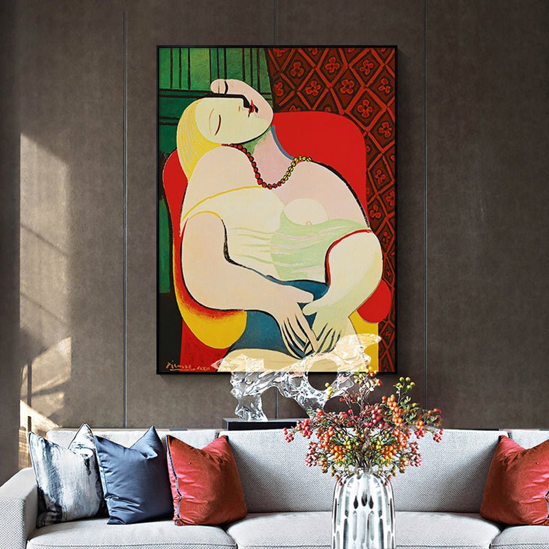 50cmx70cm The dream by Pablo Picasso Gold Frame Canvas Wall Art - Home & Garden > Wall Art - Rivercity House & Home Co. (ABN 18 642 972 209) - Affordable Modern Furniture Australia